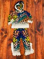 Leopard hoodie track set